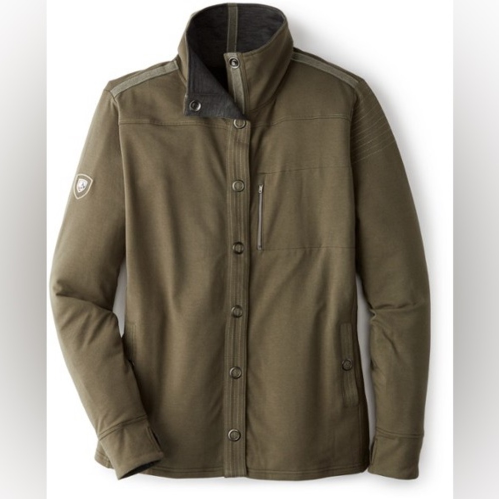 KUHL Krush Jacket with Snap Button Detail‎ in Army Green Women’s Size Medium